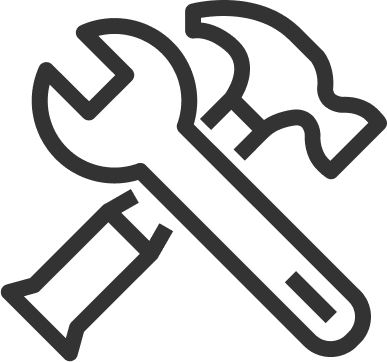 Icon mit Hammer und Gabelschlüssel